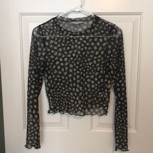 black sheer long sleeve